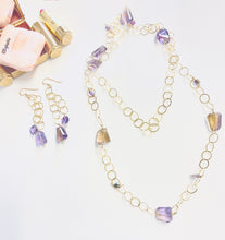 Necklace with gold filled 14k overSterling silver chain and ametrine