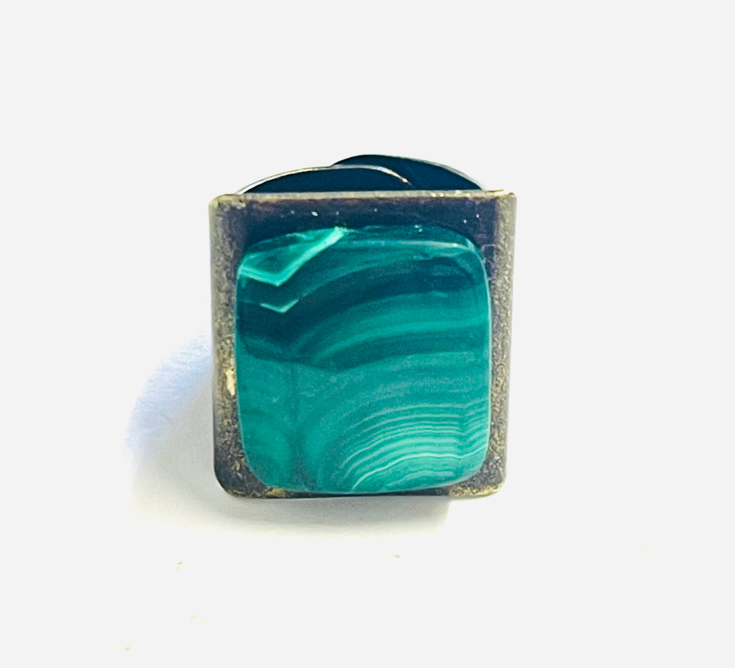 Ring with square Malachite
