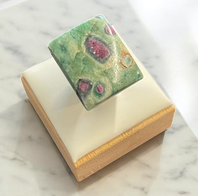 Ring with Ruby in Zoisite