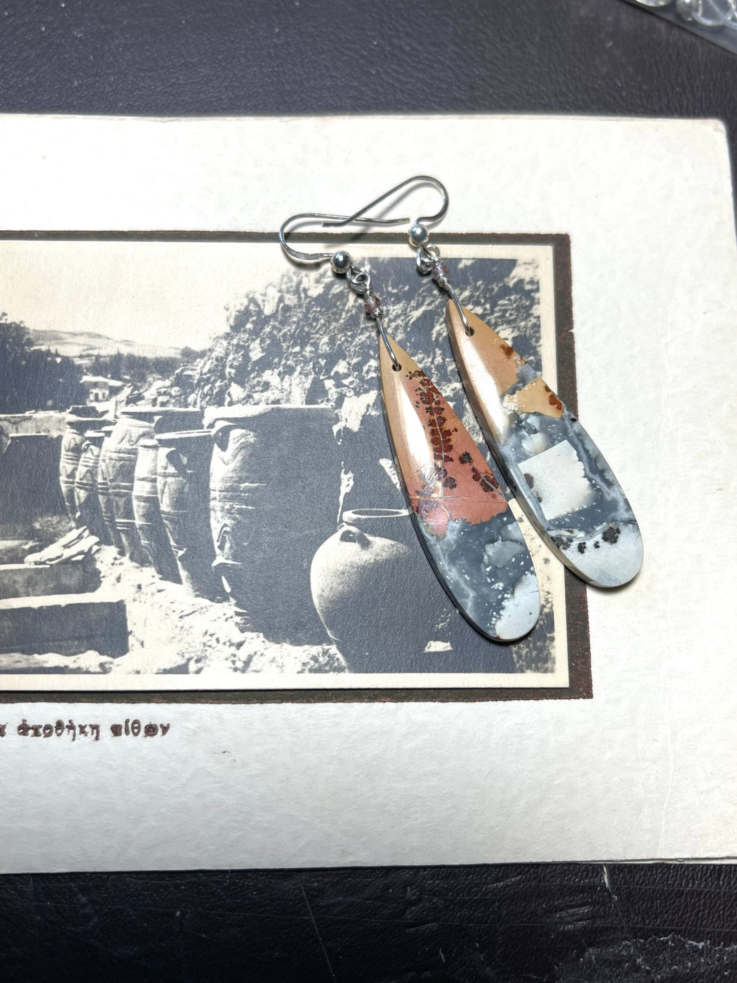 Earrings with Maligano jasper