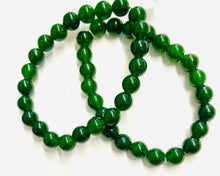 Bracelet with green jade beads