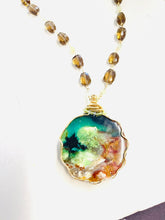 Necklace with petrified Agatized Opalized wood