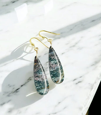 Earrings with ocean jasper