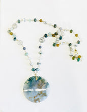 Necklace with moss agate and various stones