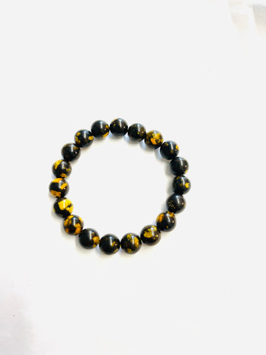 Bracelet with black quartz yellow spots