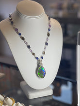 Necklaces with purple Ammolite