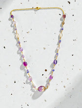 Necklace with Amethyst, Ametrine and purple Ethiopian opals