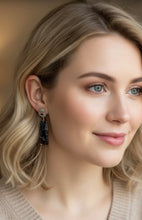 Earrings with long timor Agate
