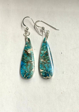 Earrings with sea sediment jasper