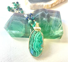 Necklace with Malachite and azurite