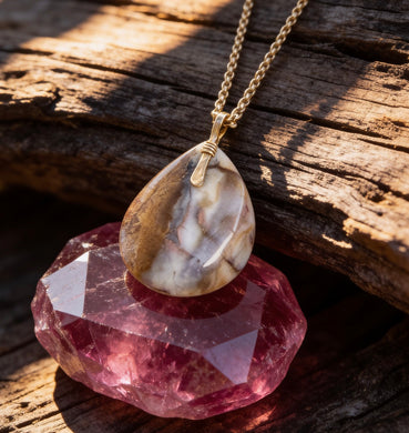 Pendant with opalized wood