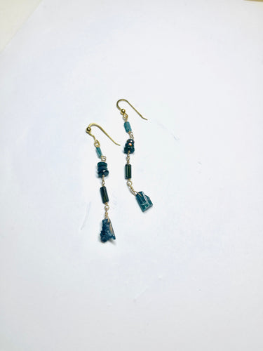 Earrings with various Tourmaline beads