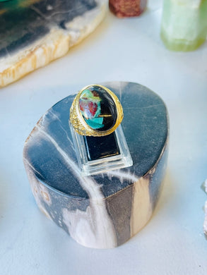 Ring with Pancawarna Agate