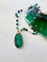 Necklace with Malachite and azurite