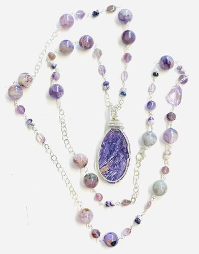 Necklace with Charoite beads