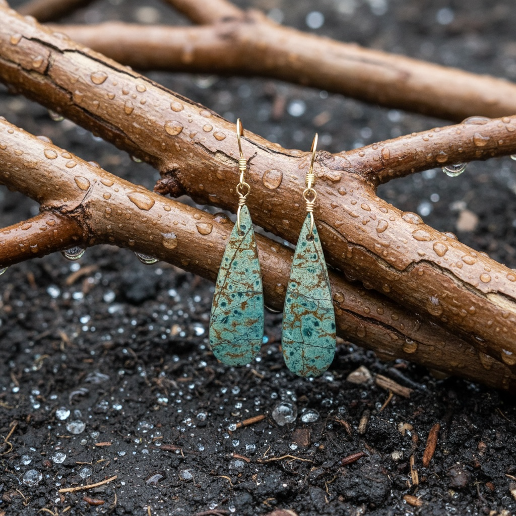 Earrings with ocean Jasper