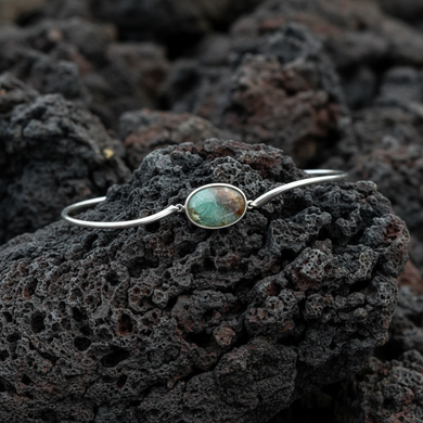 Bracelet cuff style with petrified opalized wood