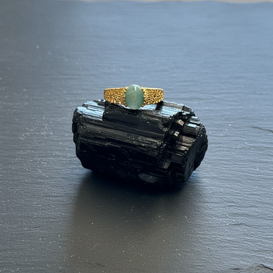 Ring with unpolished tourmaline