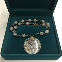 Necklace with natural cooper on chrysocolla