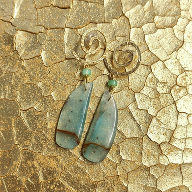 Earrings long with Chrysoprase