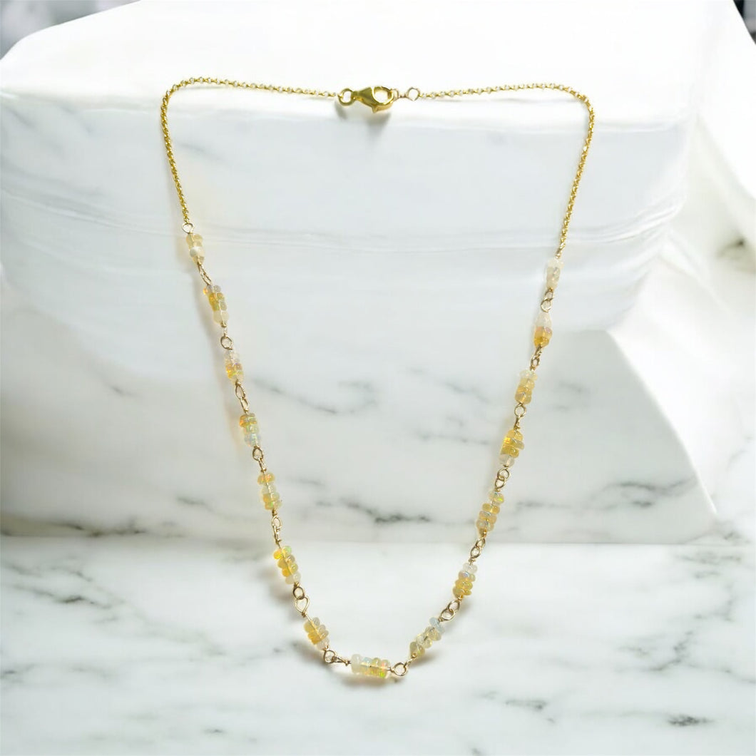 Necklace with Ethiopian opals