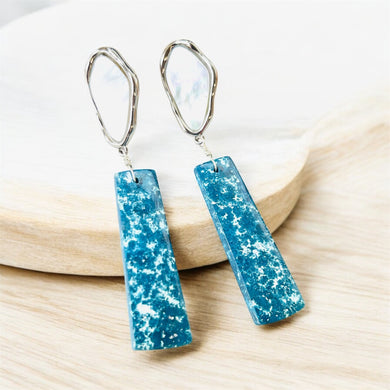 Earrings with blue sea sediment jasper and mop