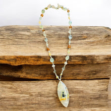 Necklace with natural cooper on chrysocolla