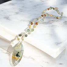 Necklace with natural cooper on chrysocolla