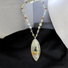 Necklace with natural cooper on chrysocolla