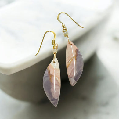 Earrings with pink jasper