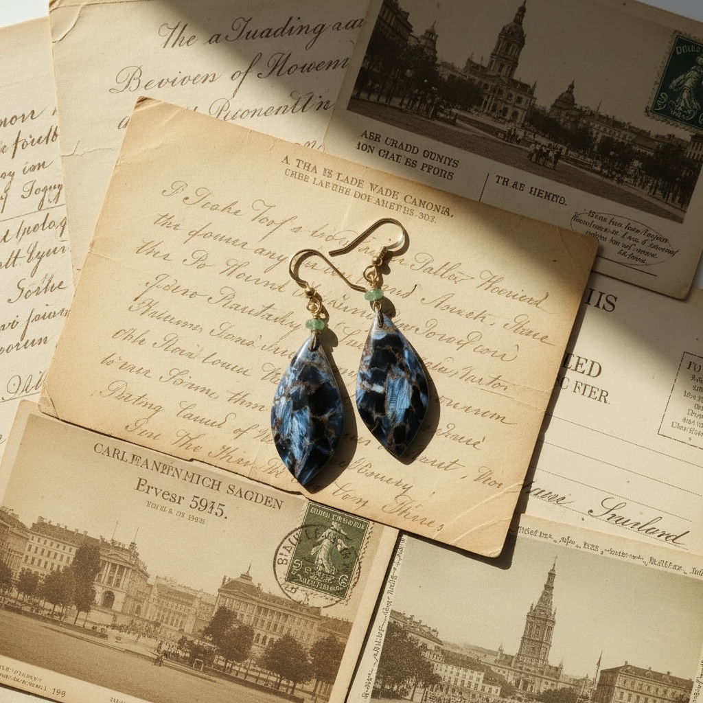 Earrings with pietersite