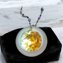 Necklace with multi color moss agate