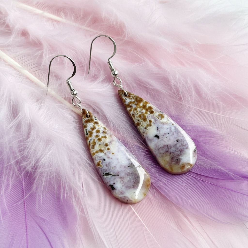 Earrings with ocean Jasper
