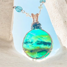 Necklace with natural crystallized Opalized wood