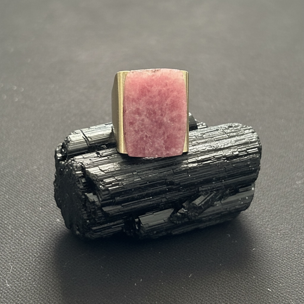 Ring with pink tourmaline