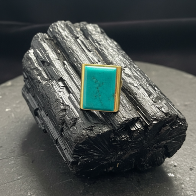 Ring with gem silica