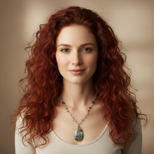 Necklace with opalized wood and various stones