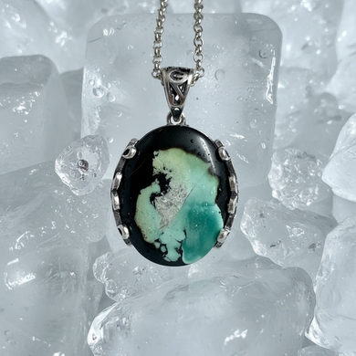Pendant with petrified opalized wood