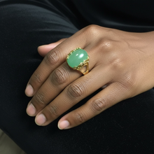 Ring with chrysocolla chalcedony