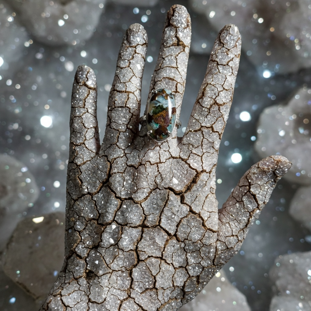 Ring with chrysocolla copper