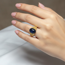 Ring with black Ethiopian opal