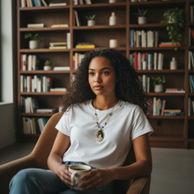 Necklace with petrified Agatized Opalized wood