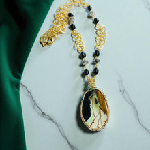 Necklace with petrified Agatized Opalized wood
