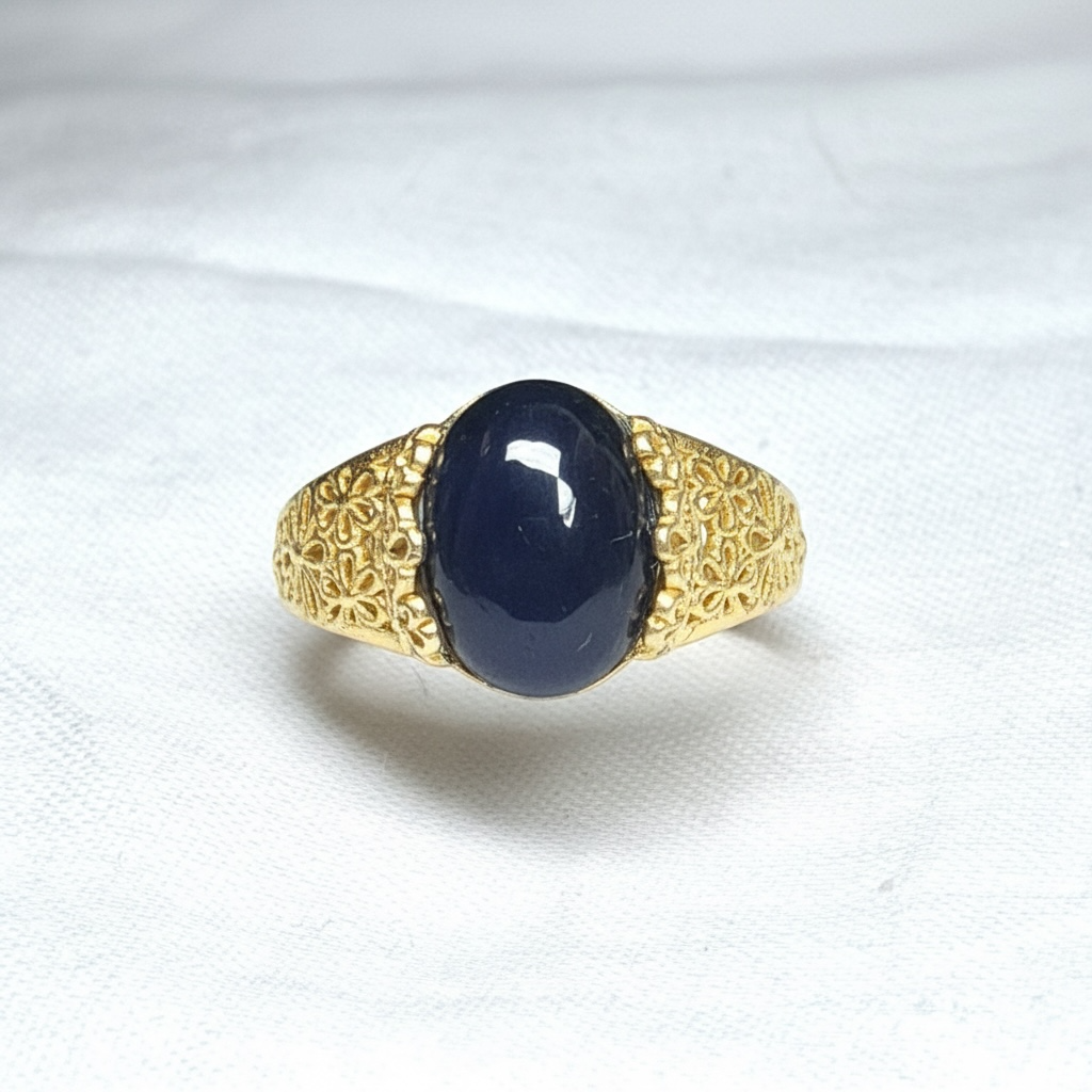 Ring with black Ethiopian opal