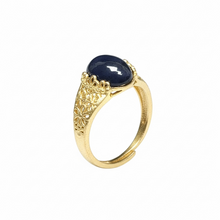 Ring with black Ethiopian opal