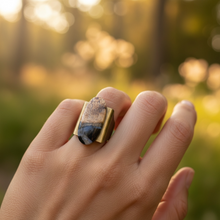 Ring with petrified palm root
