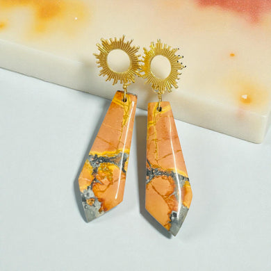 Earrings with maligano jasper