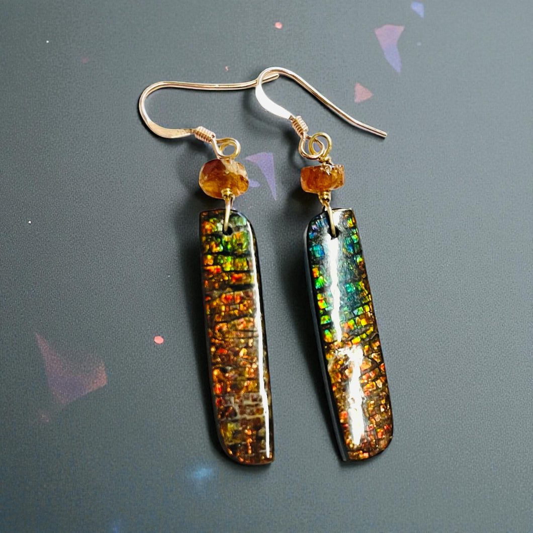 Earrings with Ammolite