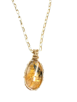 Pendant with Golden Rutilated Quartz