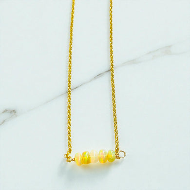 Necklace with Ethiopian opals